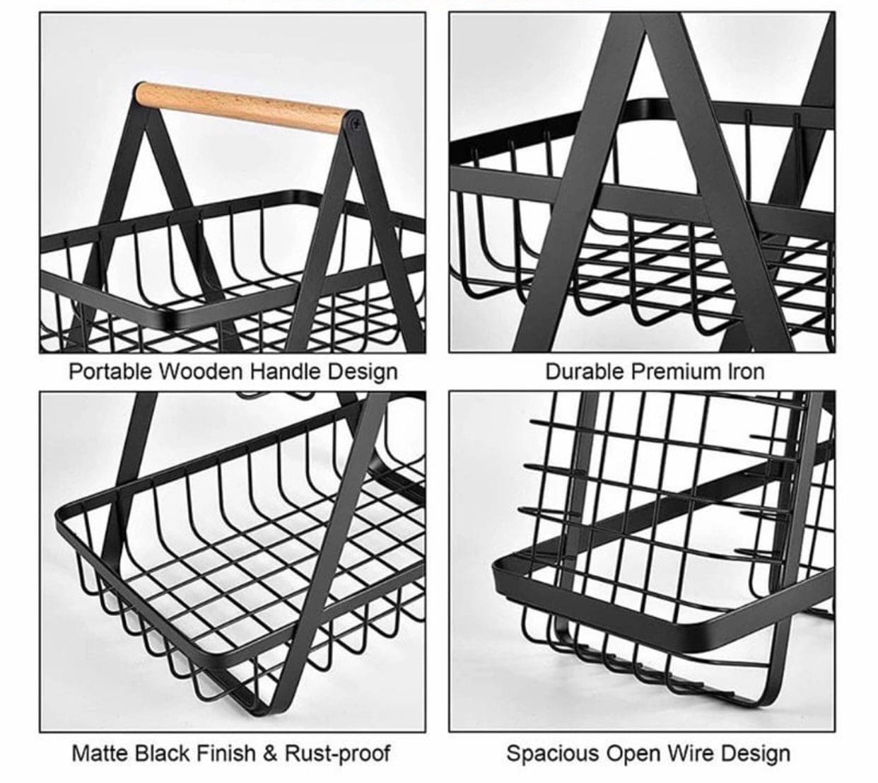 2 Tier Metal Fruit Basket, Portable Kitchen Storage Countertops Shelf Rack, Fruit Vegetable Household Toiletries 2 Tier Metal Fruit Basket, Portable Kitchen Storage Countertops Shelf Rack, Fruit Vegetable Household Toiletries